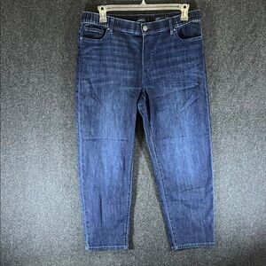 Stylish Purejill Women's Blue Ankle Jeans Size M Elastic Waist